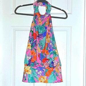 Boston Proper Tropical Mock Neck Halter top Size large